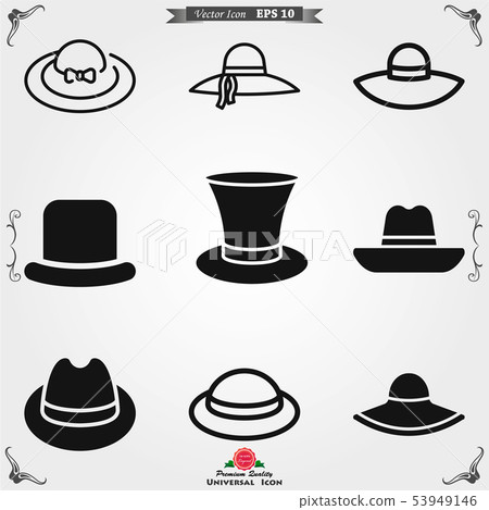 Hat icon logo, illustration, vector sign symbol Hat icon logo, illustration, vector sign symbol 53949146