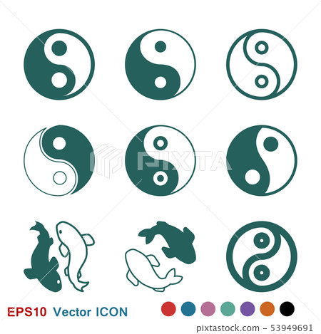 Yin Yang icon vector sign symbol for design 53949691