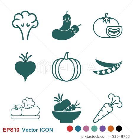 Vegetables Icon vector sign symbol for design 53949703