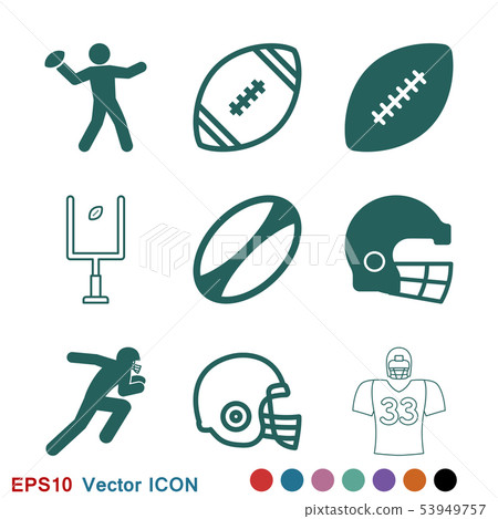 Rugby Icon vector sign symbol for design Rugby Icon vector sign symbol for design 53949757