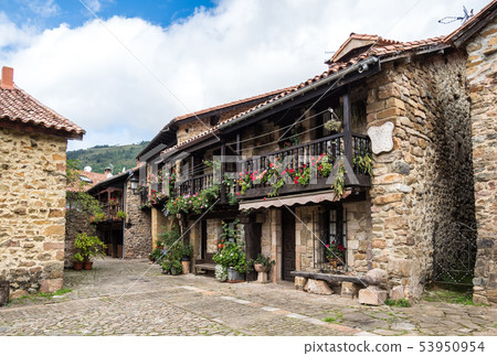 Barcena Mayor, Cabuerniga valley in Cantabria, Spain. 53950954