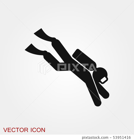 Scuba diver icon vector sign symbol for design Scuba diver icon vector sign symbol for design 53951416