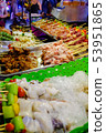 Various types of meat such as squid, pork, chicken 53951865