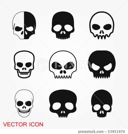 Skull icon vector sign symbol for design Skull icon vector sign symbol for design 53951970