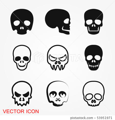 Skull icon vector sign symbol for design Skull icon vector sign symbol for design 53951971