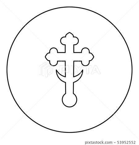 Cross trefoil shamrock on church cupola domical Cross trefoil shamrock on church cupola domical 53952552