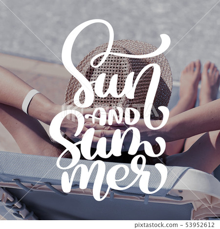 Woman lying on a lounger near pool. Template for social networks instagram story. Hand drawn Woman lying on a lounger near pool. Template for social networks instagram story. Hand drawn 53952612