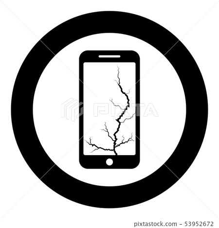 Smartphone with crack on display Broken modern  53952672