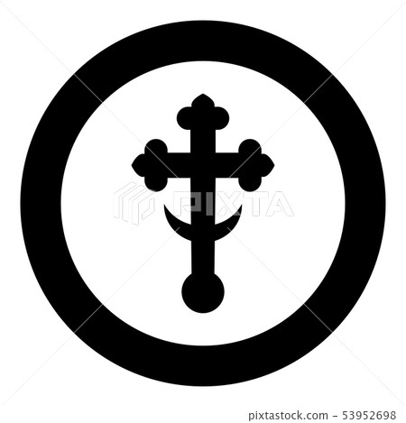 Cross trefoil shamrock on church cupola domical Cross trefoil shamrock on church cupola domical 53952698