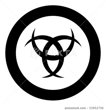 Horn Odin Triple horn of Odin icon in circle Horn Odin Triple horn of Odin icon in circle 53952730