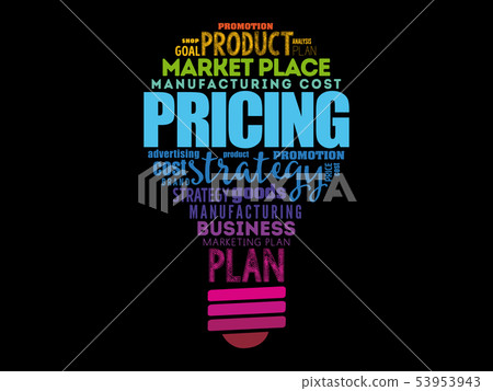Pricing light bulb word cloud Pricing light bulb word cloud 53953943