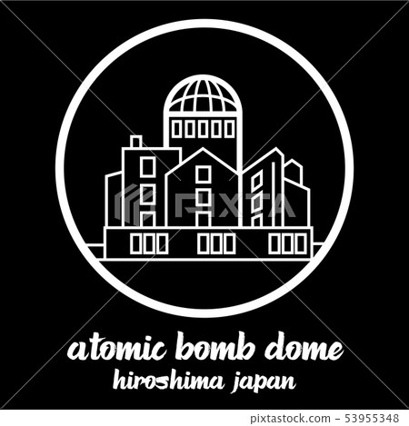 Circle icon line atomic bome dome. vector EPS10 Circle icon line atomic bome dome. vector EPS10 53955348