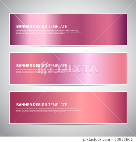 Banners. Rose gold or shiny pink gradient vector banners templates or website headers Banners. Rose gold or shiny pink gradient vector banners templates or website headers 53955661