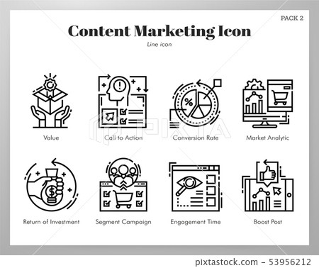 Content marketing icons Line pack Content marketing icons Line pack 53956212