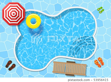 Top view of swimming pool 53956415