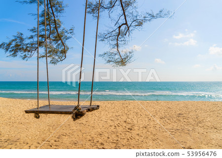 A swing near the beach for travel trip and 53956476