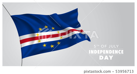 Cape Verde happy independence day greeting card, 53956713