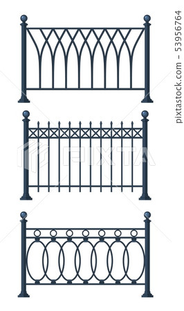 Black forged lattice fence. 53956764