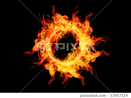 Black background with abstract sun Black background with abstract sun 53957324