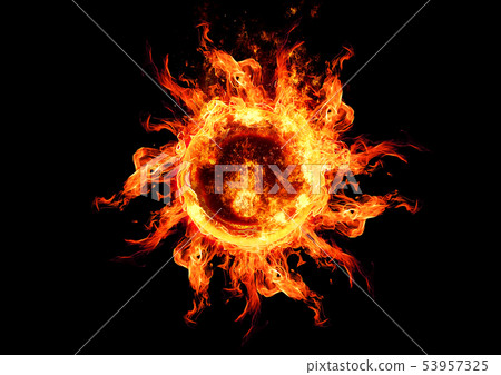 Black background with abstract sun Black background with abstract sun 53957325