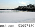 Lake Utonai in winter (during ice on the lake surface) 53957480