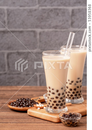 台灣小茶波霸奶茶木薯粉珍珠粉珍珠奶茶 53958368