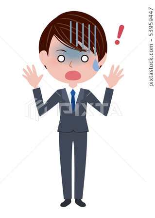 Young man in a suit (trouble) - Stock Illustration [53959447] - PIXTA