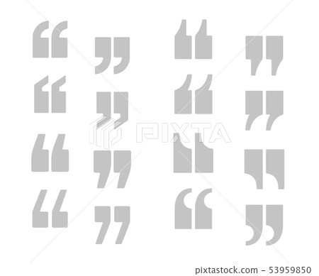 Quotation mark / double quotation mark icon set Quotation mark / double quotation mark icon set 53959850