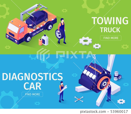 Set of Banners for Car Repair, Assistance Service Set of Banners for Car Repair, Assistance Service 53960017