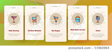 Cocktails, Alcohol Soft Drinks Onboarding Mobile App Page Screen 53960964