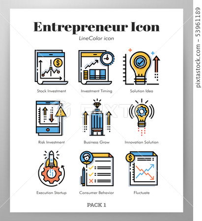 Entrepreneur icons LineColor pack Entrepreneur icons LineColor pack 53961189