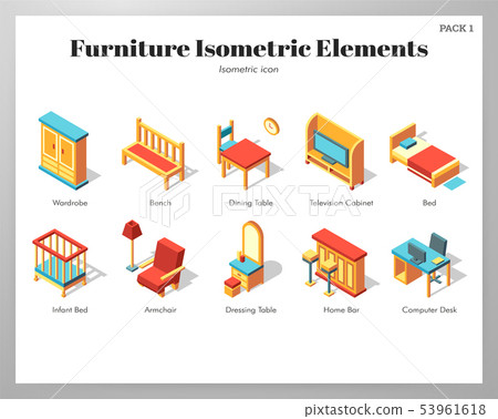 Furniture elements Isometric pack Furniture elements Isometric pack 53961618