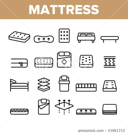Mattress Types And Material Vector Linear Icons Set 53961713