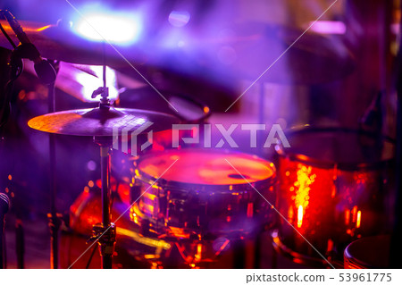 Drumkit in abstract multicolored light Drumkit in abstract multicolored light 53961775