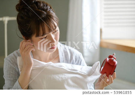 Woman Morning Lack of Sleep Wake up 53961855