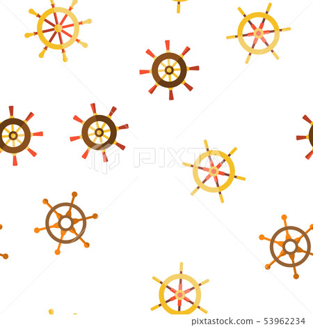 Steering Wheel, Rudder Linear Vector Seamless Pattern Steering Wheel, Rudder Linear Vector Seamless Pattern 53962234