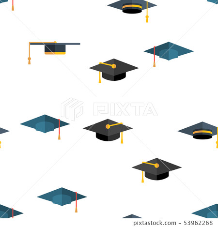 Mortarboard, Academic Cap Vector Seamless Pattern Mortarboard, Academic Cap Vector Seamless Pattern 53962268