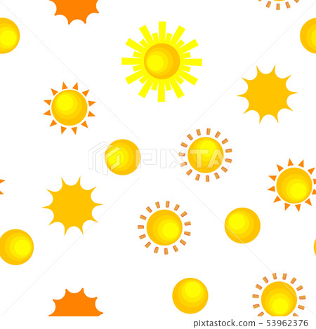 Yellow Sun Icon Vector Seamless Pattern 53962376