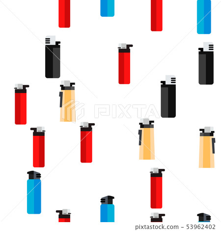 Lighter Icon Vector Seamless Pattern 53962402