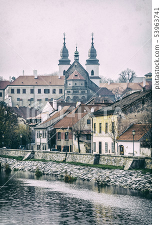 Jewish quarter and chateau, Trebic, Czech, analog Jewish quarter and chateau, Trebic, Czech, analog 53963741