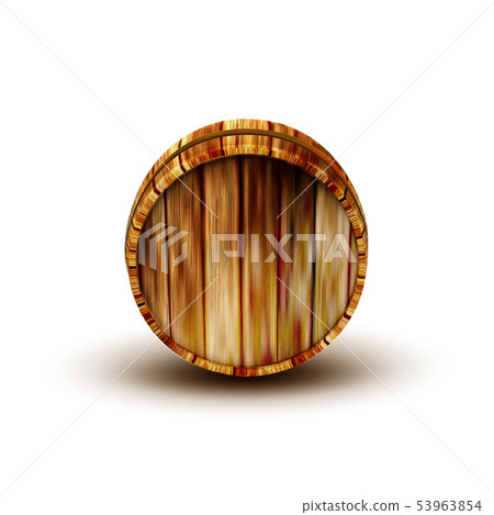 Winery Brown Wooden Oak Barrel Front View Vector Winery Brown Wooden Oak Barrel Front View Vector 53963854