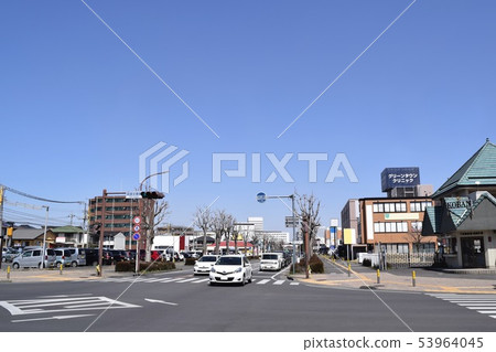 Cityscape around Jichidaidai Station, Shimotsuke City, Tochigi Prefecture 53964045