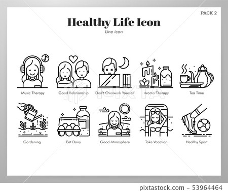 Healthy life icons Line pack Healthy life icons Line pack 53964464