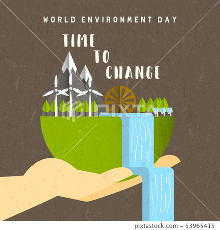 environment day card of green earth landscape stock illustration 53965415 pixta environment day card of green earth