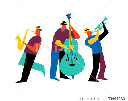 Jazz band group on isolated background 53965580