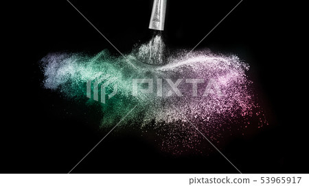 powder splash and brush for makeup artist 53965917