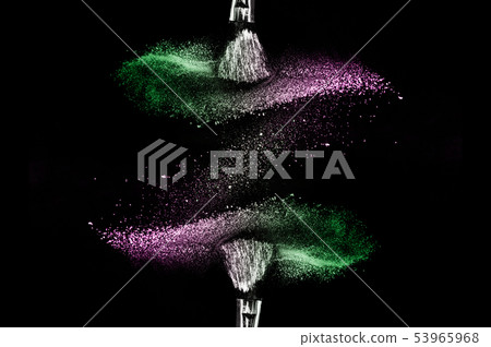 powder splash and brush for makeup artist 53965968
