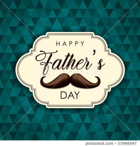 Happy Fathers Day card of vintage mustache label - Stock Illustration ...