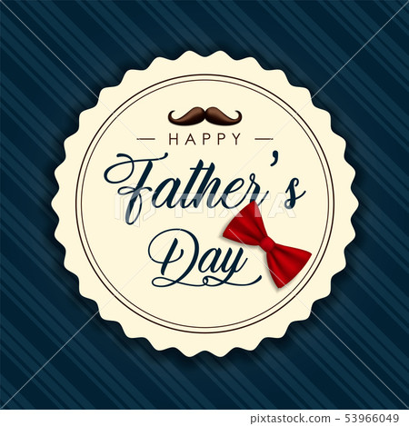 Happy Fathers Day card of vintage mustache label - Stock Illustration ...