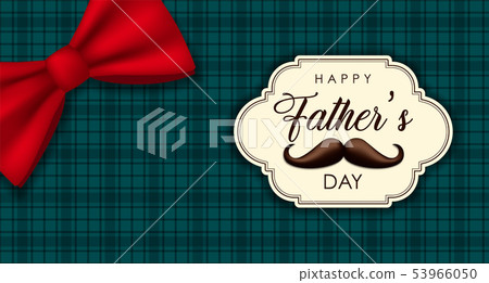 Fathers Day banner of plaid background and bow Fathers Day banner of plaid background and bow 53966050